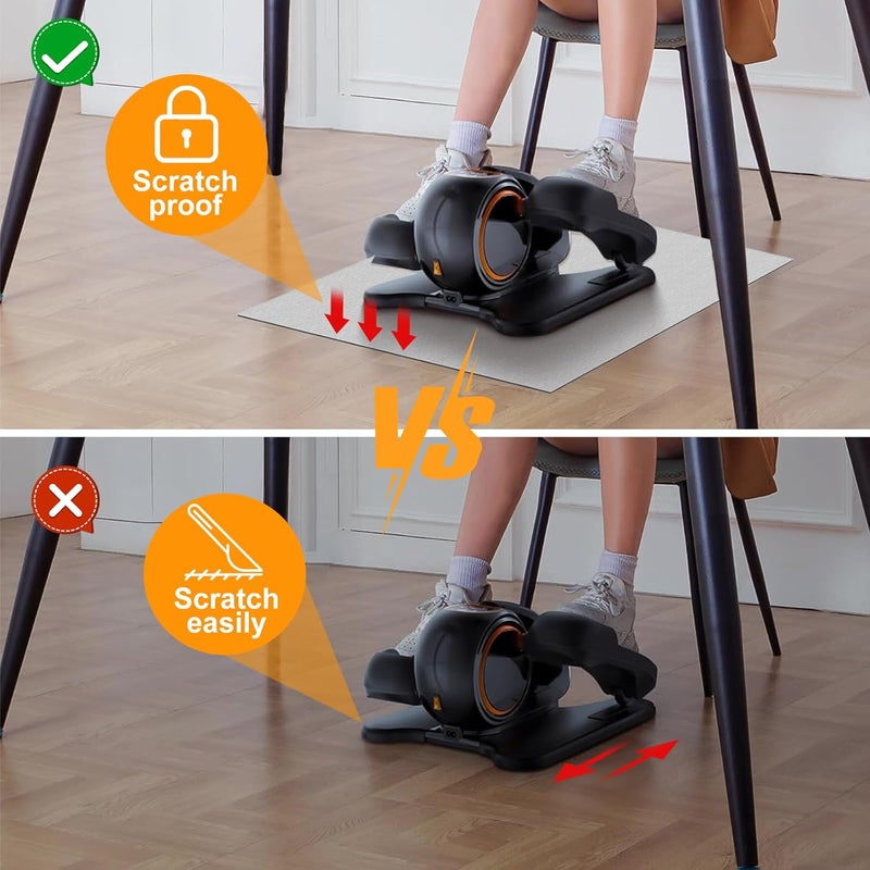 Wiojtry Elliptical Machine Non-Slip Mat, Apply to Under Desk Elliptical Peddler While Sitting, Perfect for Electric Seated Foot Pedal Exerciser, Enhanced Stability & Floor Protection (Black) - Image 5